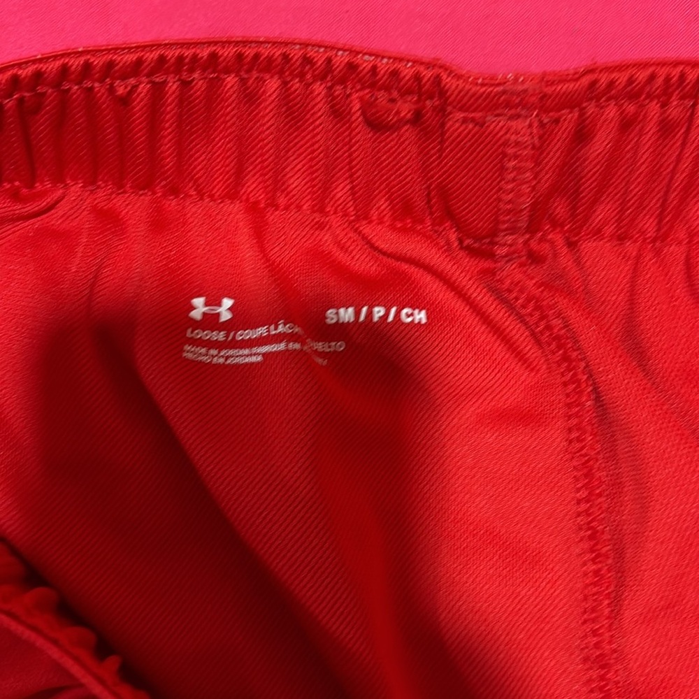 Under Armour Red and White Athletic Shorts Lightweight Breathable - Picture 2 of 3